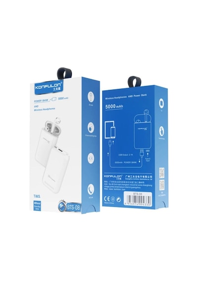 Bts08 Kablosuz Airpods Uyumlu Kulaklık Powerbank 5.000 Mah