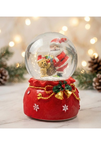 Yılbaşına Özel Işıklı Ve Müzikli Kar Küresi Orta Boy Noel Baba Kar Küresi - Model 2