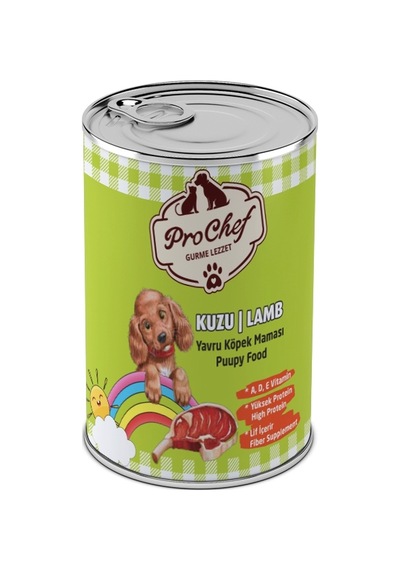 Prochef Kuzu Etli Kıyılmış Konserve Yavru Köpek Maması 12 x 415 G