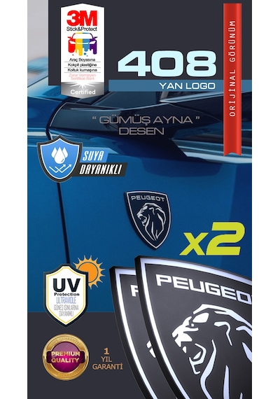 Peugeot Çamurluk & Ayna Altı Yeni Nesil Aslan Logo