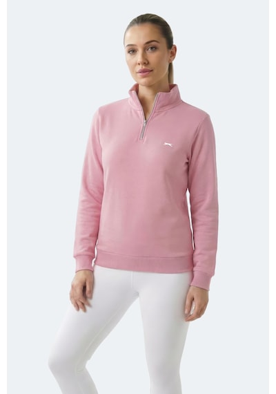 Slazenger Maxıs I Kadın Dik Yaka Fermuarlı Gül Sweatshırt Gülkurusu
