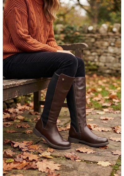 Pierre Cardin 52066 Kahve Arkası Strej Kaymaz Taban Kadın Çizme