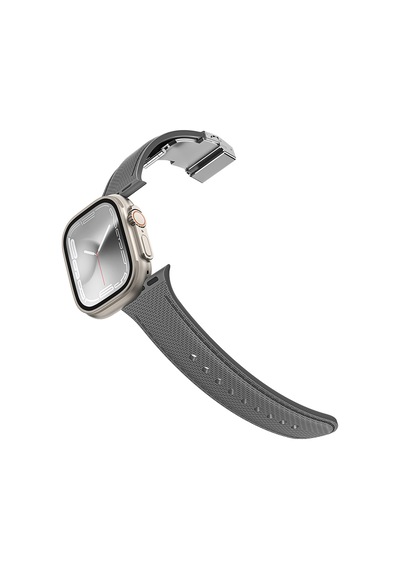 Watch 40mm Amazingthing Titan Swift Deri Dokulu Silikon Kordon Gri