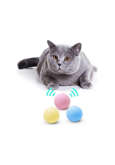 Kargo Sesli Ve Akıllı Kedi Oyuncak Topu - 50 Mm, Hayvan Sesli, Eğlenceli Kedi Oyuncağı Najmaddin