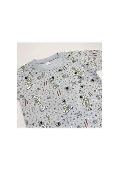 Beka Kids Kız Çocuk Pijama Takımı 2'li Set Kalp Ve Kız Çocuk Desenli Çocuk Pijama Takımı %100 Pamuklu Gri