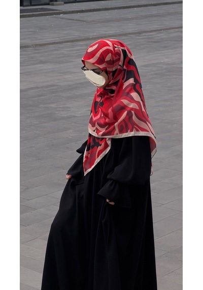 Qalortex Scarf Pamuklu Soft Mihrâ Desen Eşarp-rose
