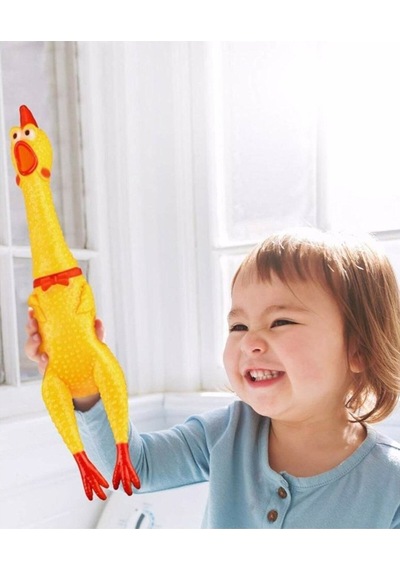 Komik Bağıran Tavuk, Horoz, Shrilling Chicken Oyuncak - Büyük Boy 30 Cm
