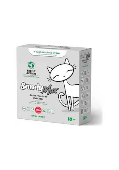 Sandy Max Triple Action Topaklanan Bentonit Kedi Kumu 10 Lt