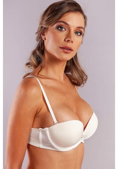 Lenaca Genius Balconette Heavy Push Up Bra, Ekru Konforlu Ve Şık Sütyen Çok Renkli