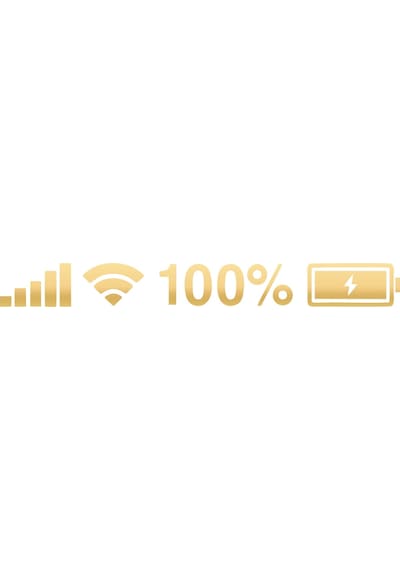 Batarya Pil Wifi Icon Oto Sticker 17x17 Cm Gold