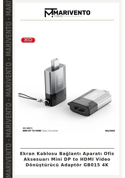 Ekran Kablosu Bağlantı Aparatı Ofis Aksesuarı Mini Dp To Hdmı Video Dönüştürücü Adaptör Gb015 4k