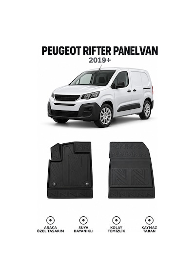 Peugeot Rifter Panelvan 2022 Carbon Desenli Premium 3d Havuzlu Oto Paspas 2 Parça Ön Takım