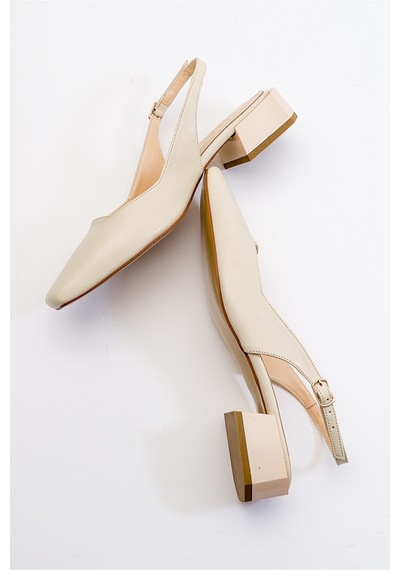 Luvishoes Luvi Shoes State Bej Cilt Kadın Topuklu Ayakkabı Bej