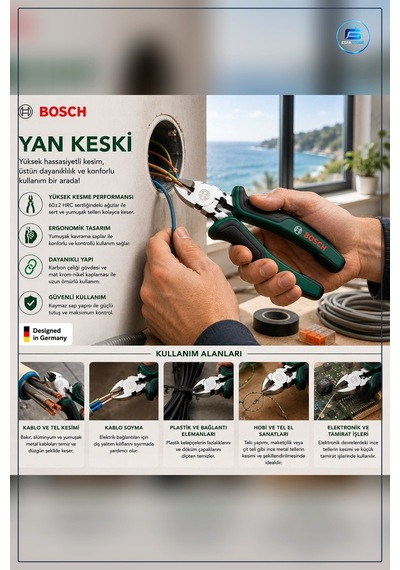 Yan Keski 160 Mm Ergonomik Sap Alışımlı Çelik Hassas Kesici Pense