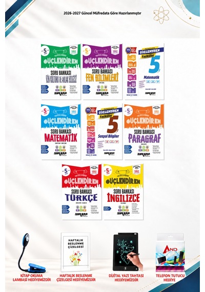 2026-2027 Ankara Yayıncılık 5. Sınıf 8 Kitap Seti - Matematik Soru Bankası, İngilizce Soru Bankası