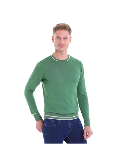 Hatemoğlu Yeşil Regular Fit Desenli Bisiklet Yaka Triko Yün Kazak Yeşil Hatemoğlu Yeşil Regular Fit Desenli Bisiklet Yaka Triko Yün Kazak Yeşil