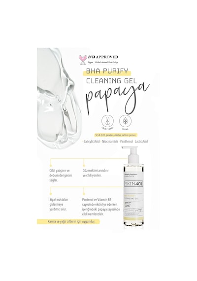 Skin401 Bha Arındırıcı Siyah Nokta Karşıtı Yüz Temizleme Jeli 200ml