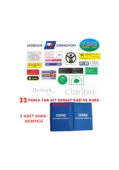 Tofaş Etiket Seti 22 Parça 1. Sınıf (Hediyeli)