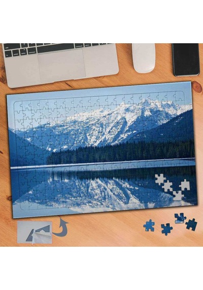 Karlı Soğuk Dağların Maviliği 240 Parça Puzzle Yapboz Tablo-653