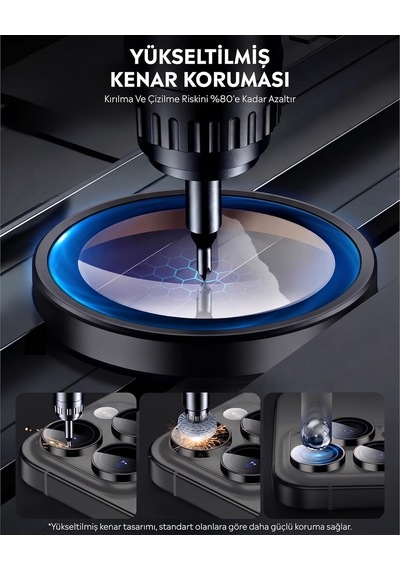 Acex iPhone 14 Pro/14 Pro Max Safir Lens Koruyucu Kamera Lens Koruma Camı, Çizilme Ve Darbeye Dayanıklı Yüksek Şeffaflık Kolay Uygulama Kamera Koruyucu Siyah Diğer Acex iPhone 14 Pro/14 Pro Max Safir Lens Koruyucu Kamera Lens Koruma Camı, Çizilme Ve Darbeye Dayanıklı Yüksek Şeffaflık Kolay Uygulama Kamera Koruyucu Siyah Diğer