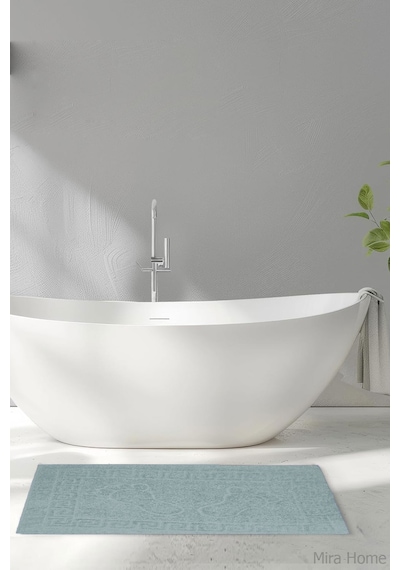 2 Li Ayak İzli Banyo Ayak Havlusu %100 Pamuklu Renkli 50x70 Cm Menom Yeşil
