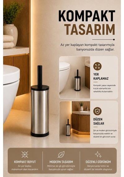 Tuvalet Fırçası Wc Klozet Fırçası Krom