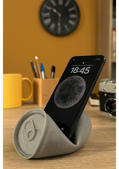 İçeçek Kutusu Görünümlü Telefon Standı Dekoratif Masa Üstü Telefon Tutucu Telefon Aksesuarı