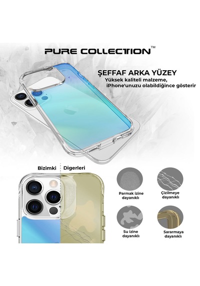 Bix iPhone Uyumlu 13 Pro Pure Rainbow Renk Geçişli Şeffaf Kılıf Çizilmeye Dayanıklı Darbe Emici Parmak İzi Önleyici Mavi Bix iPhone Uyumlu 13 Pro Pure Rainbow Renk Geçişli Şeffaf Kılıf Çizilmeye Dayanıklı Darbe Emici Parmak İzi Önleyici Mavi