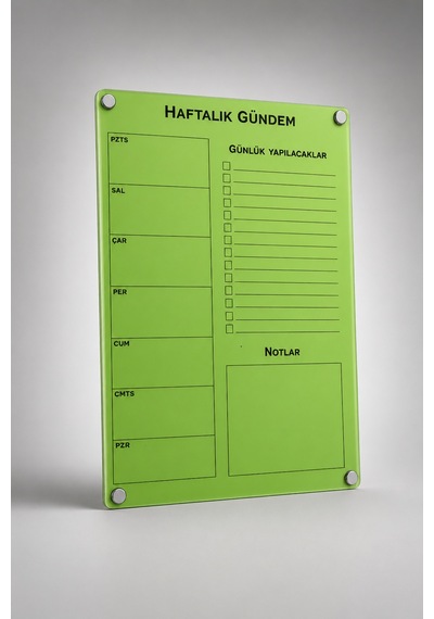 Haftalık Planlayıcı Silinebilir Buzdolabı Not Panosu - 2 Adet Kalemli Sürpriz Hediyeli 56965938
