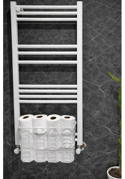 Asılabilir Havlupan Düzenleyici Banyo Havluluk Kurutma Sepeti Tuvalet Kağıdı Organizeri Beyaz Beyaz
