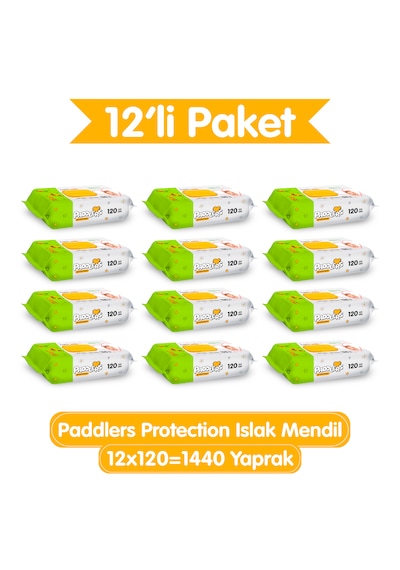Protection E Vitaminli Islak Havlu 1440 Yaprak (12x120)- Yumuşak Dokulu %0 Alkol