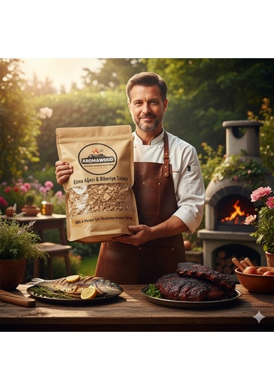 Elma Ağacı & Biberiye Özü Tütsüleme Talaşı Mangal & Bbq Barbekü İçin Yoğun Aroma