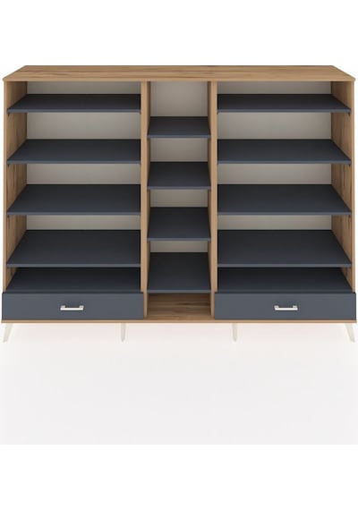 Hyperion Dolap 14 Raflı 2 Çekmeceli 220x44x163 Çam-antrasit Çam-antrasit