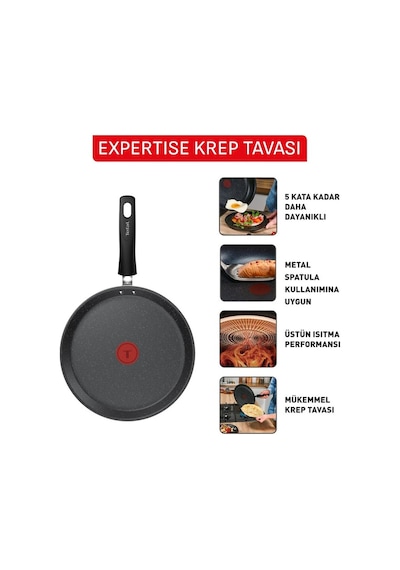 Tefal Tefal Expertise 5x Krep Tava - 25 Cm 2100139053 siyah