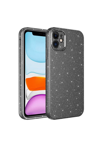 Apple iPhone Uyumlu 12 Kılıf Kamera Korumalı Simli Silikon Üstün Koruma Pazarplus Mor