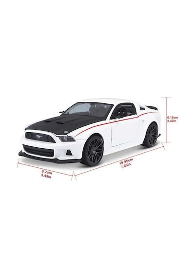 Maisto Lisanslı Metal Ford Mustang Street Racer 2014 1:24 Kapıları Açılabilir Oyuncak Model Araba Beyaz