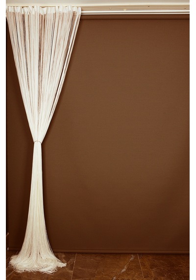 İp Perde İnce Zincir Krem Renk 300 X 280 Cm Krem