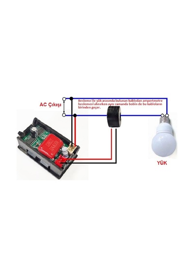 Dijital Trafolu Volt-Ampermetre 50-500V 0-100Amper