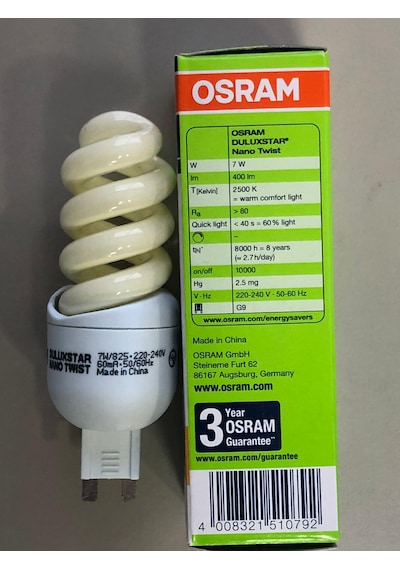 5 Adet Osram Dulux Superstar Nano Twist G9 7w 38w 400 Lümen Sp