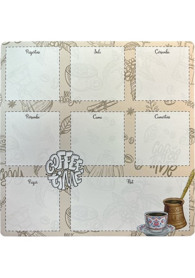 19.5x19.5cm 52 Yaprak Haftalık Planner - Coffee Time Diğer