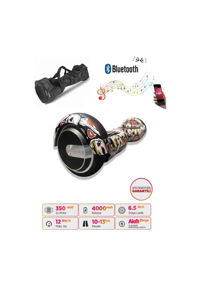 Citymate Elektrikli Kaykay Hoverboard Akıllı Denge 6.5 Inch + Hoverkart + Çanta Extrem Paket D14