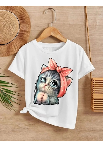 Mzpkartan Çocuk Unisex Baskılı T-shirt - Beyaz