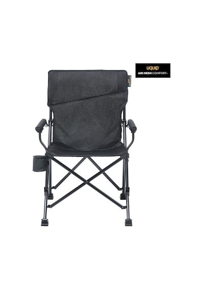 Uquip Roxy Comfort+ Black Edition Yüksek Konforlu Katlanır Kamp Sandalyesi Siyah