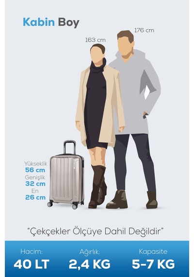 Polo Spring Model Taş Renk 2'li Valiz Seti Kabin + Orta