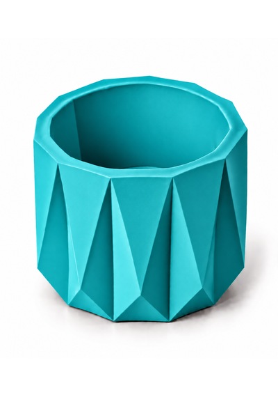 Dekorske Geometrik Saksı Turkuaz El Yapımı Dekoratif Saksı 10 Cm Dekoratif Saksı