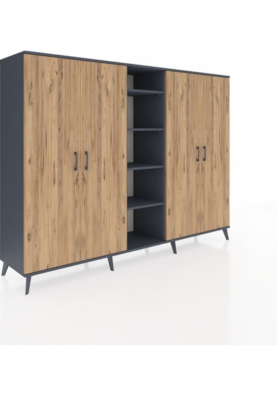 Hyperion Dolap 12 Raflı 4 Kapaklı 220x44x163 Antrasit-çam/antrasi Antrasit-çam/antrasit Hyperion Dolap 12 Raflı 4 Kapaklı 220x44x163 Antrasit-çam/antrasi Antrasit-çam/antrasit