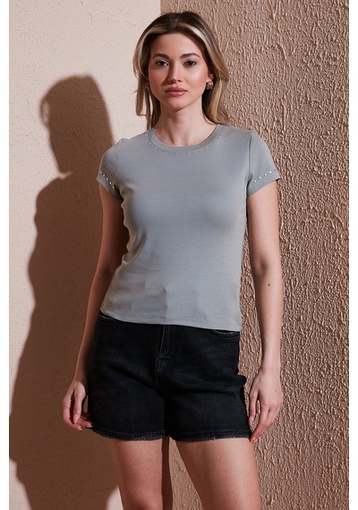Fashion Friends Bayan T Shirt 25y0523k1 Haki Haki