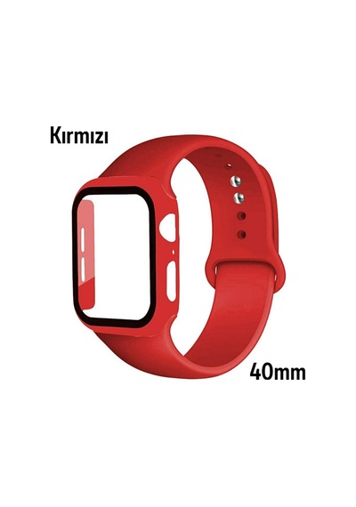 Ally Apple Uyumlu  Watch 4-5-6 40 MM Silikon Kordon Kayış Ve Ekran Koruyu