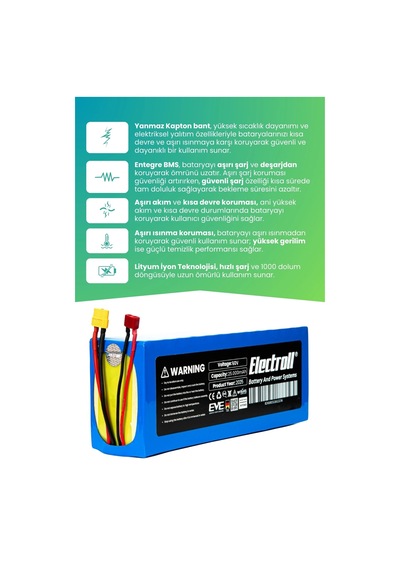 Onvo Rx-05 2400w Uyumlu Batarya Ultra Yüksek Kapasite 60v 25.000mah Elektrikli Scooter Bataryası Çok Renkli