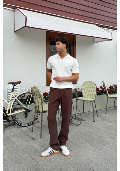 Flaw Müslin Kumaş Baggy Pantalon Kahverengi Kahverengi Flaw Müslin Kumaş Baggy Pantalon Kahverengi Kahverengi